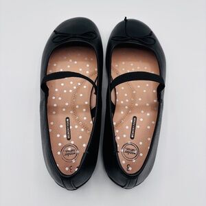 Wonder Nation Girls’ Black Bow Ballet Flats Memory Foam Slip On Size 3